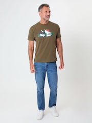 Saltwell Green Peached Cotton Graphic Print T-Shirt - Image 3 of 4