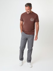 Saltwell Peached Cotton Graphic Print Brown T-Shirt - Image 3 of 5