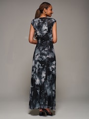 Schwarz - Jolie Moi Multiway Neckline Mesh Maxi Dress - Bild 3 von 6
