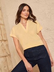 Love & Roses Navy Blue and Yellow X2 Notch Neck Jersey T-Shirts Multipack - Image 4 of 7