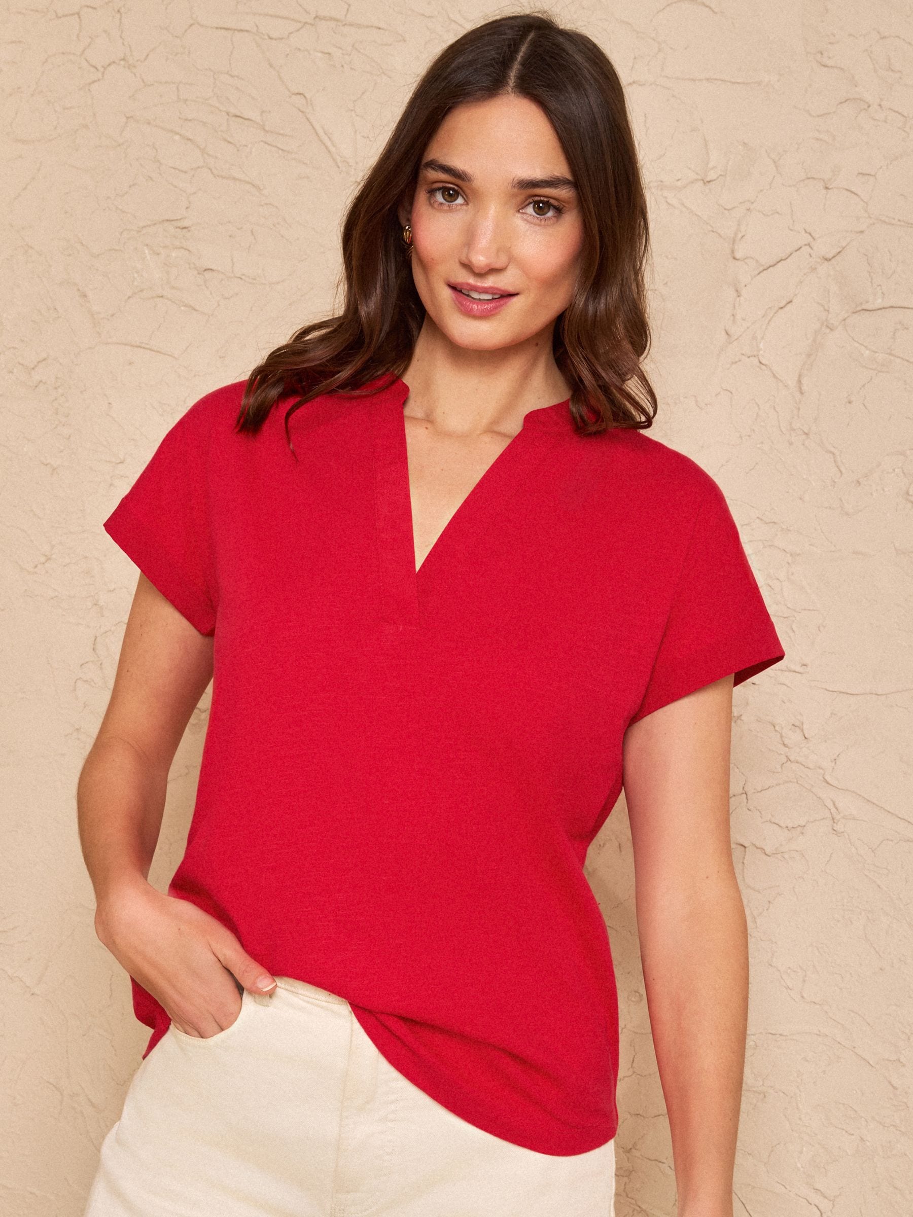Buy Love & Roses Red Navy White and Stripe X4 Notch Neck Jersey T