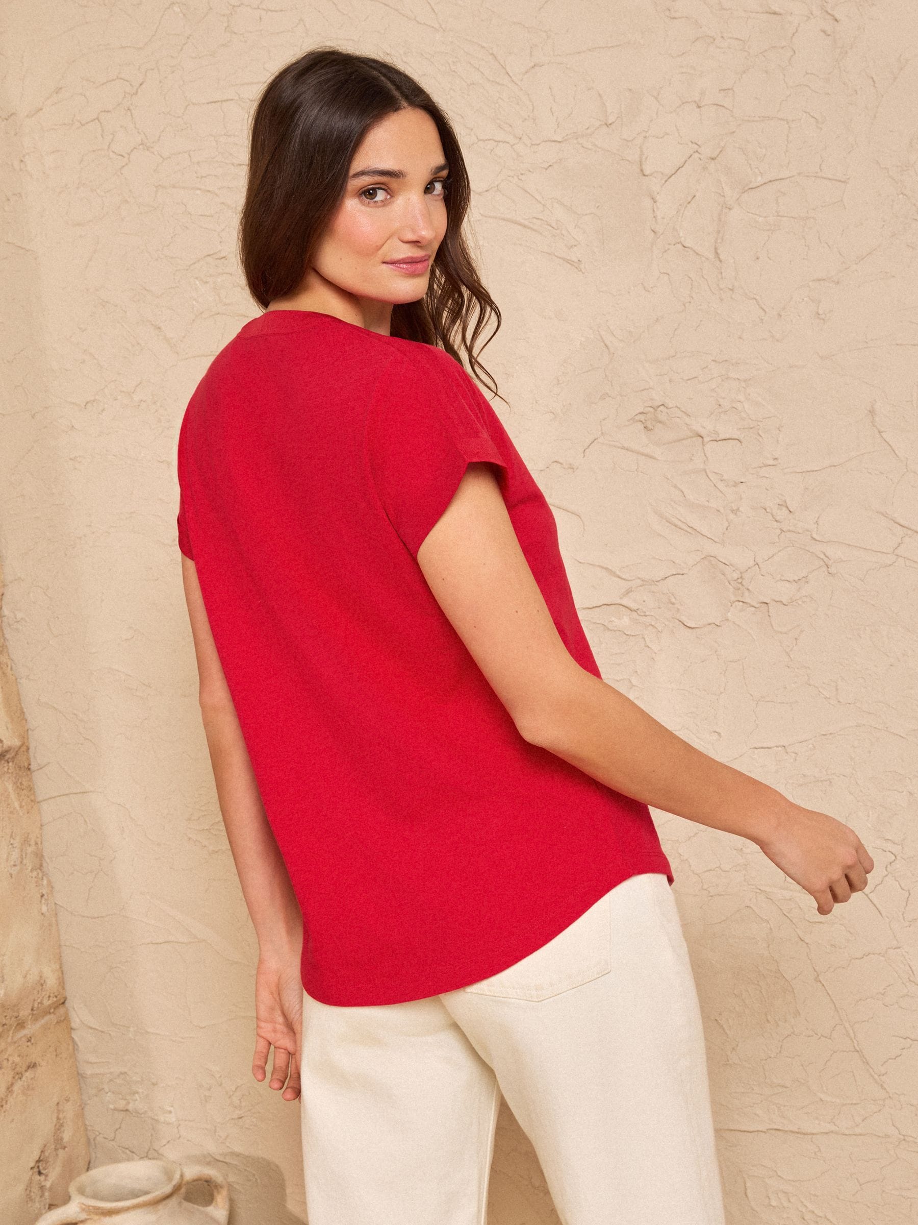 Buy Love & Roses Red Navy White and Stripe X4 Notch Neck Jersey T