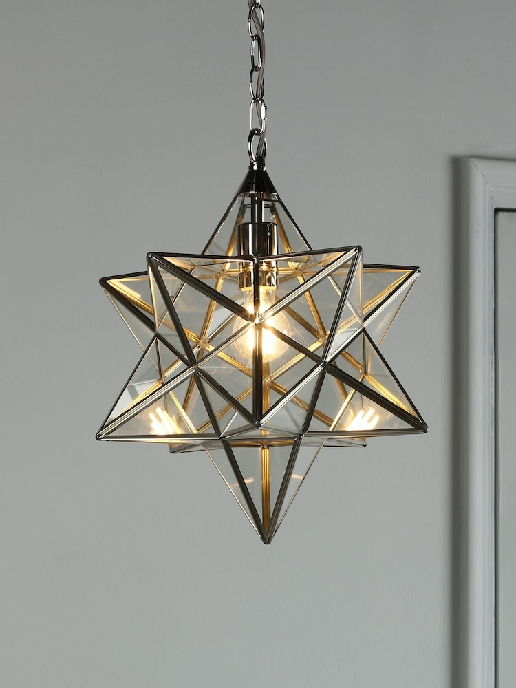 Laura Ashley Silver Star Pendant Large Ceiling Light - Image 1 of 4 Laura Ashley Silver Star Pendant Large Ceiling Light - Image 1 of 4