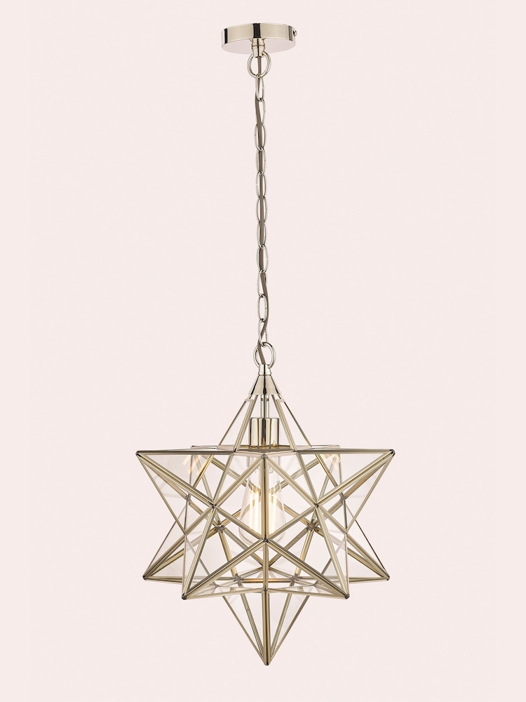Laura Ashley Silver Star Pendant Large Ceiling Light - Image 2 of 4 Laura Ashley Silver Star Pendant Large Ceiling Light - Image 2 of 4