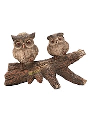Country Living Brown 2 Owls On A Branch Ornament - Image 2 of 5