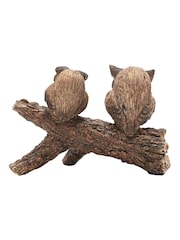 Country Living Brown 2 Owls On A Branch Ornament - Image 5 of 5