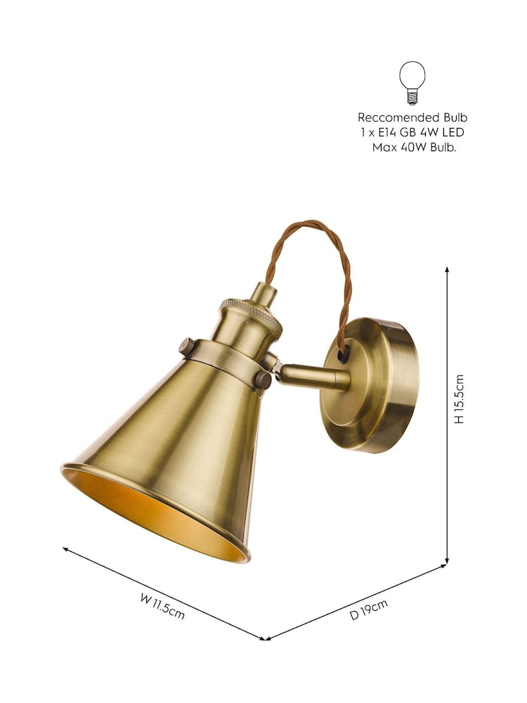 Laura Ashley Brass Rufus Wall Light - Image 4 of 4 Laura Ashley Brass Rufus Wall Light - Image 4 of 4