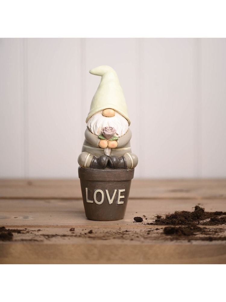 Country Living Grey Gonk On a Slogan Flower Pot Love - Image 1 of 4 Country Living Grey Gonk On a Slogan Flower Pot Love - Image 1 of 4