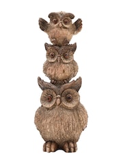 Country Living Brown Stack Of Owls Ornament - Image 2 of 5
