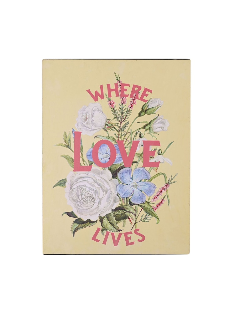 Country Living Yellow Where Love Lives Wall Plaque - Image 1 of 2 Country Living Yellow Where Love Lives Wall Plaque - Image 1 of 2