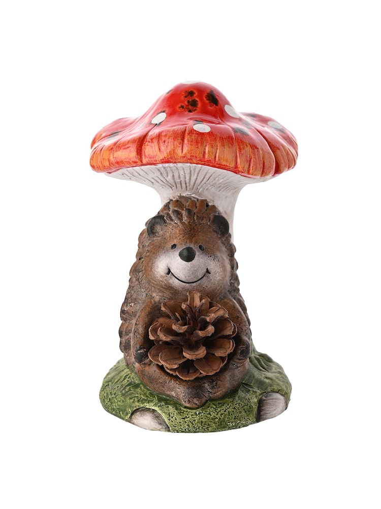 Country Living Red Hedgehog Holding A Pinecone On A Toadstool - Image 1 of 3 Country Living Red Hedgehog Holding A Pinecone On A Toadstool - Image 1 of 3