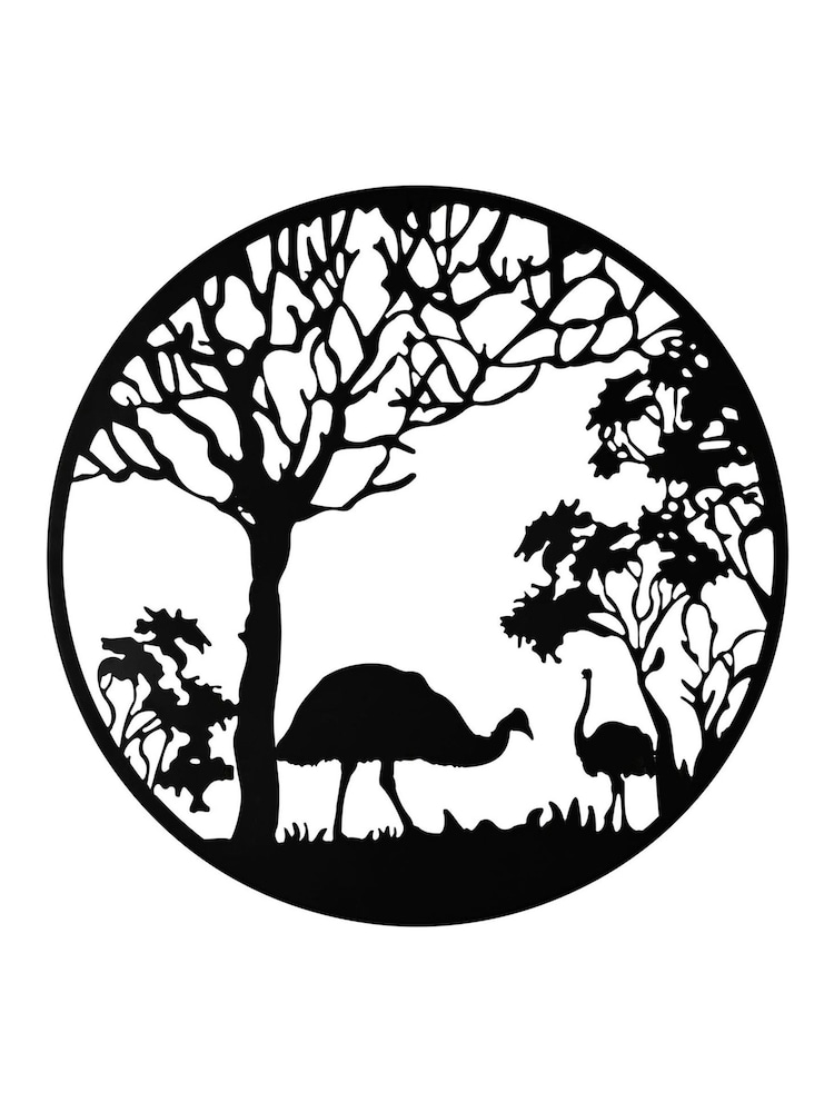 Country Living Black Metal Wall Art Osterich - Image 1 of 1 Country Living Black Metal Wall Art Osterich - Image 1 of 1