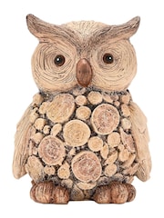 Country Living Brown Wood Effect Owl with Log - Image 2 of 4