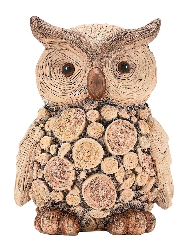 Country Living Brown Wood Effect Owl with Log - Image 2 of 4 Country Living Brown Wood Effect Owl with Log - Image 2 of 4