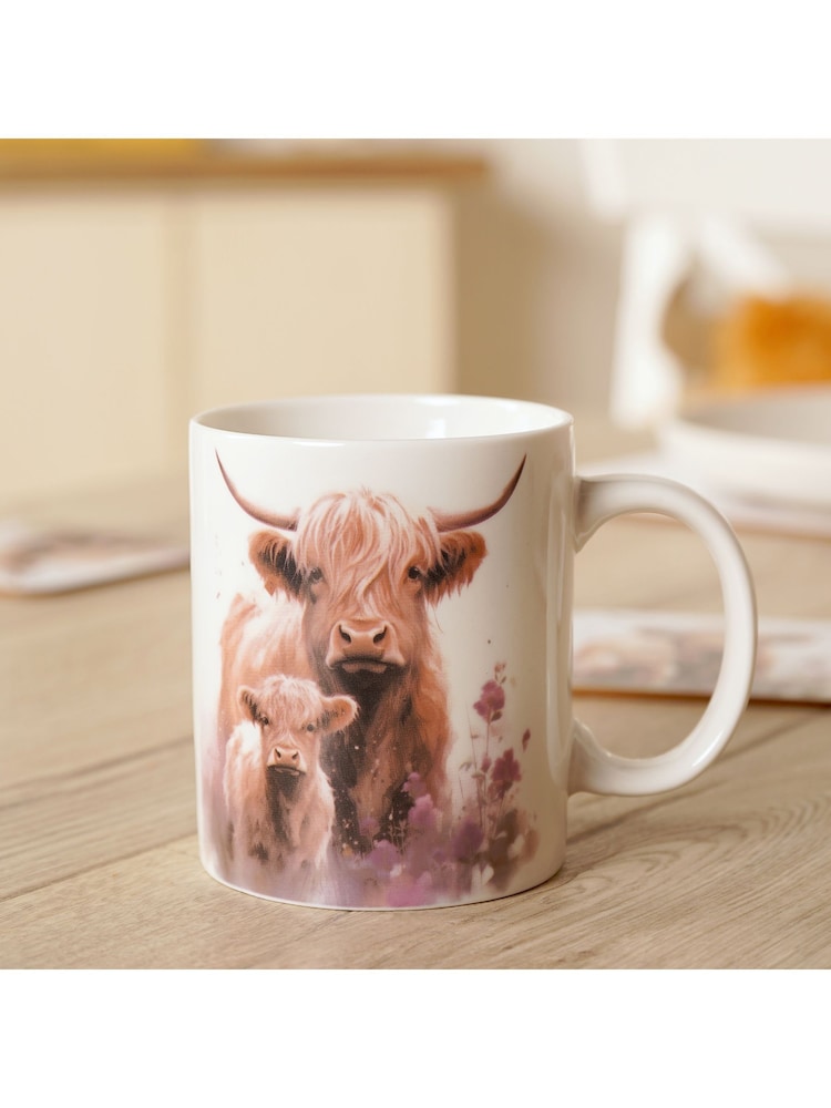 Country Living White Highland Cow and Calf Mug in Lidded Gift Box - Image 1 of 3 Country Living White Highland Cow and Calf Mug in Lidded Gift Box - Image 1 of 3