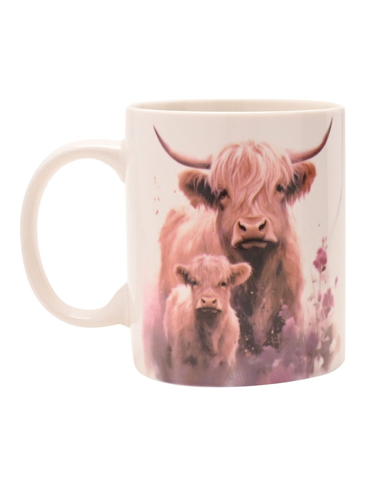 Country Living White Highland Cow and Calf Mug in Lidded Gift Box - Image 2 of 3 Country Living White Highland Cow and Calf Mug in Lidded Gift Box - Image 2 of 3