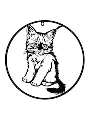 Country Living Black Metal Cat Wall Art - Image 1 of 1