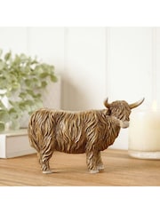 Country Living Brown Highland Cow Figurine Ornament - Image 1 of 5