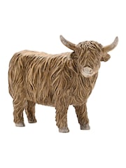 Country Living Brown Highland Cow Figurine Ornament - Image 3 of 5