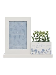 Widdop White Let Love Grow Wooden Photo Frame And Planter - Image 1 of 2