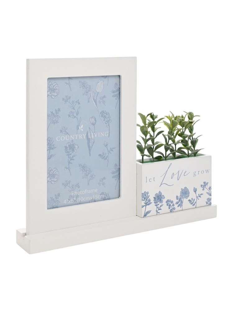 Widdop White Let Love Grow Wooden Photo Frame And Planter - Image 2 of 2