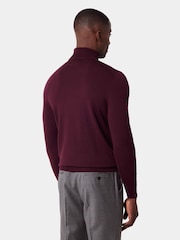 Hawes & Curtis Red Merino Roll Neck Jumper - Image 2 of 4