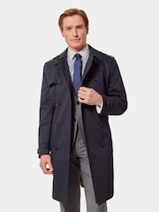 Hawes & Curtis Blue Trench Coat - Image 1 of 4
