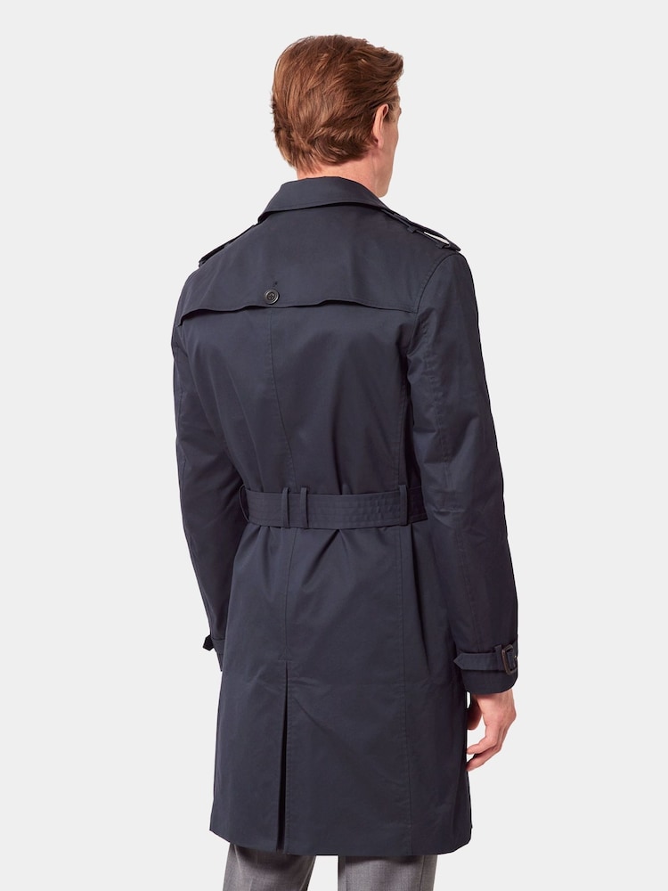Hawes & Curtis Blue Trench Coat - Image 2 of 4 Hawes & Curtis Blue Trench Coat - Image 2 of 4