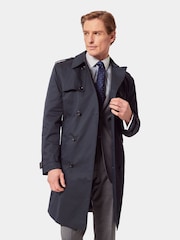 Hawes & Curtis Blue Trench Coat - Image 3 of 4