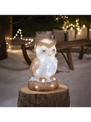 Lights4fun 24cm Owl LED 3D Light Up Christmas Figure - Image 2 of 2