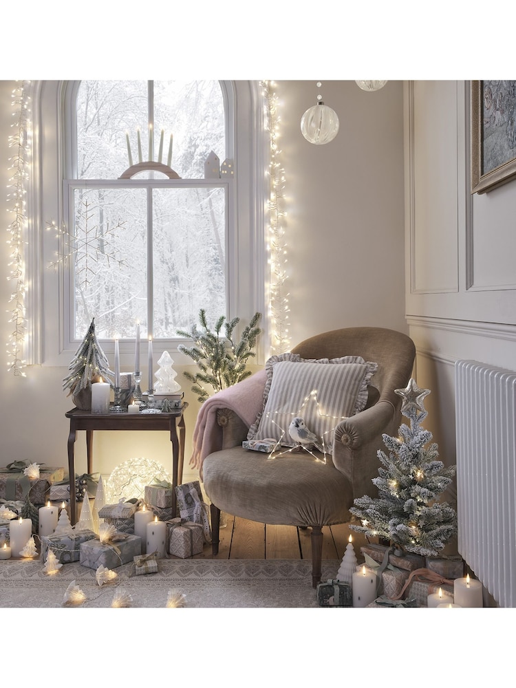 Lights4fun White Detail Glass LED Christmas Tree Decoration - Image 6 of 6