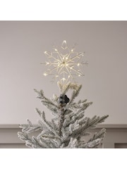 Lights4fun White Metal Snowflake LED Tree Topper - Image 2 of 2
