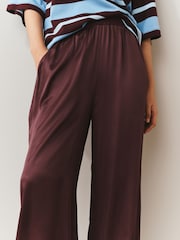 Chocolate Brown Satin Cuffed Balloon Trousers - Image 5 of 8