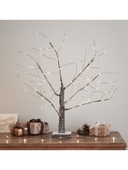 Lights4fun 65cm Snowy Pre Lit Battery Twig Tree - Image 1 of 3