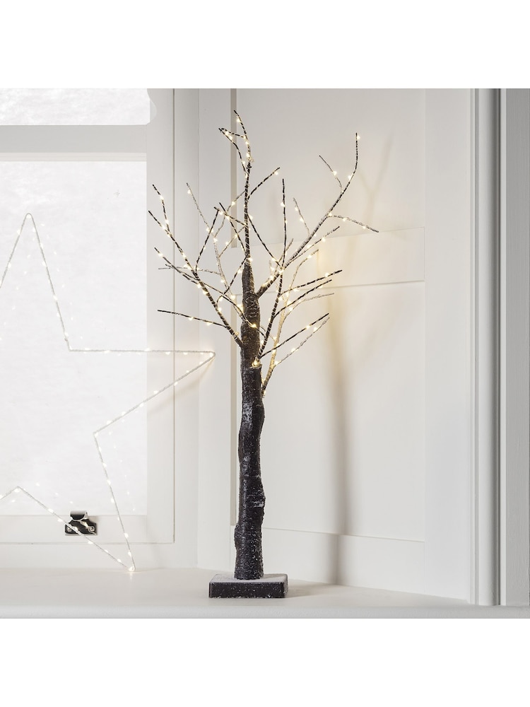 Lights4fun 65cm Snowy Pre Lit Battery Twig Tree - Image 1 of 3 Lights4fun 65cm Snowy Pre Lit Battery Twig Tree - Image 1 of 3
