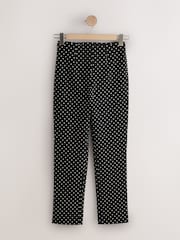 Black/White Spot Stretch Capri Leggings - Image 1 of 3