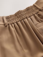 Tan Brown Elastic Back Side Stripe Wide Leg Trousers - Image 8 of 8