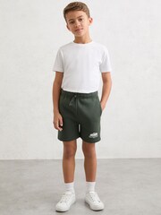 Reiss Green Evan Cotton-Blend Nature Reserve Shorts - Image 3 of 4