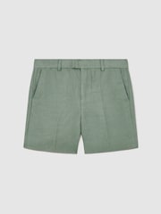 Reiss Sage Green Atlantic S 9-13 yrs Linen Tailored Shorts - Image 2 of 3