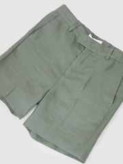 Reiss Sage Green Atlantic S 9-13 yrs Linen Tailored Shorts - Image 3 of 3