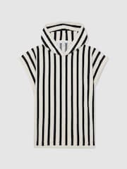 Reiss Navy Dune Striped Hooded Towel Cape - Image 2 of 4