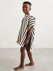 Reiss Navy Dune Striped Hooded Towel Cape - Image 3 of 4