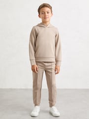 Reiss Stone Mantel Premium Interlock-Jersey Logo Hoodie - Image 1 of 5