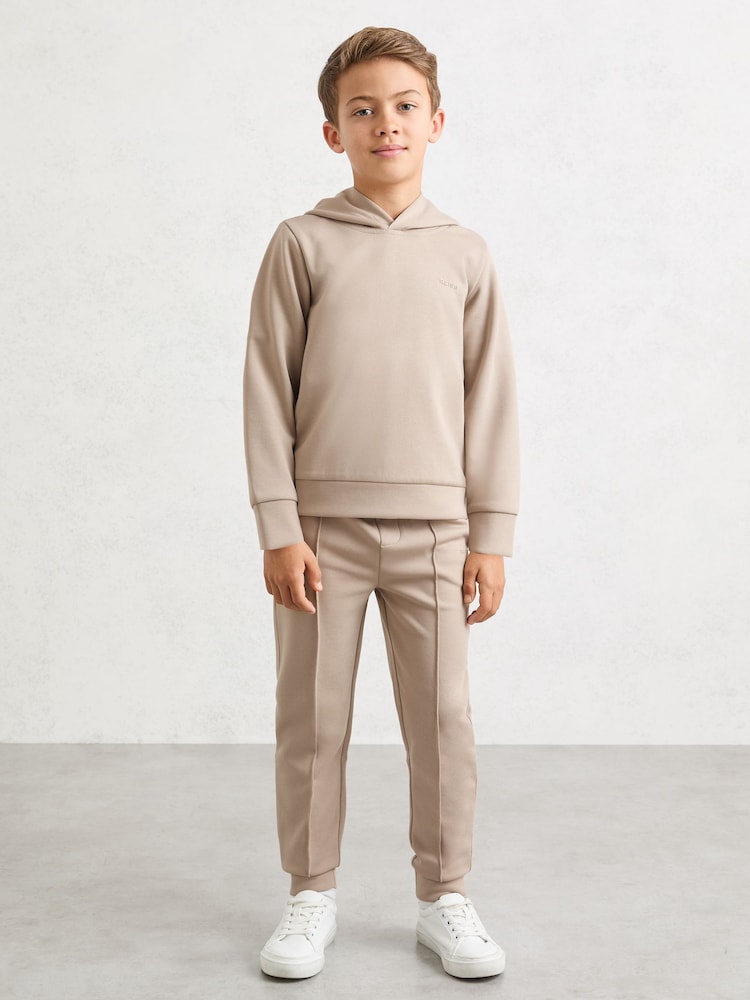 Reiss Stone Mantel Premium Interlock-Jersey Logo Hoodie - Image 1 of 5