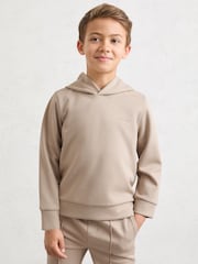 Reiss Stone Mantel Premium Interlock-Jersey Logo Hoodie - Image 3 of 5