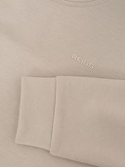 Reiss Stone Mantel Premium Interlock-Jersey Logo Hoodie - Image 5 of 5