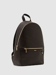 Reiss Dark Brown Carson Micro-Grain Leather Bag - Image 2 of 5