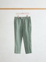 Reiss Sage Green Atlantic T 9-13 yrs Linen Tailored-Fit Trousers - Image 1 of 3