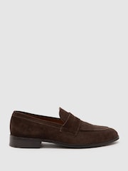 Reiss Dark Brown Peter Suede Suede Saddle Loafers - Image 2 of 6
