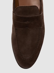 Reiss Dark Brown Peter Suede Suede Saddle Loafers - Image 6 of 6